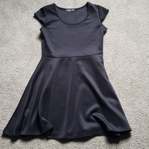 Black cropped sleeve dress